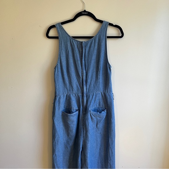 Madewell Chambray Denim Jumpsuit Wide Leg & Pockets, Size 4 - Picture 11 of 11
